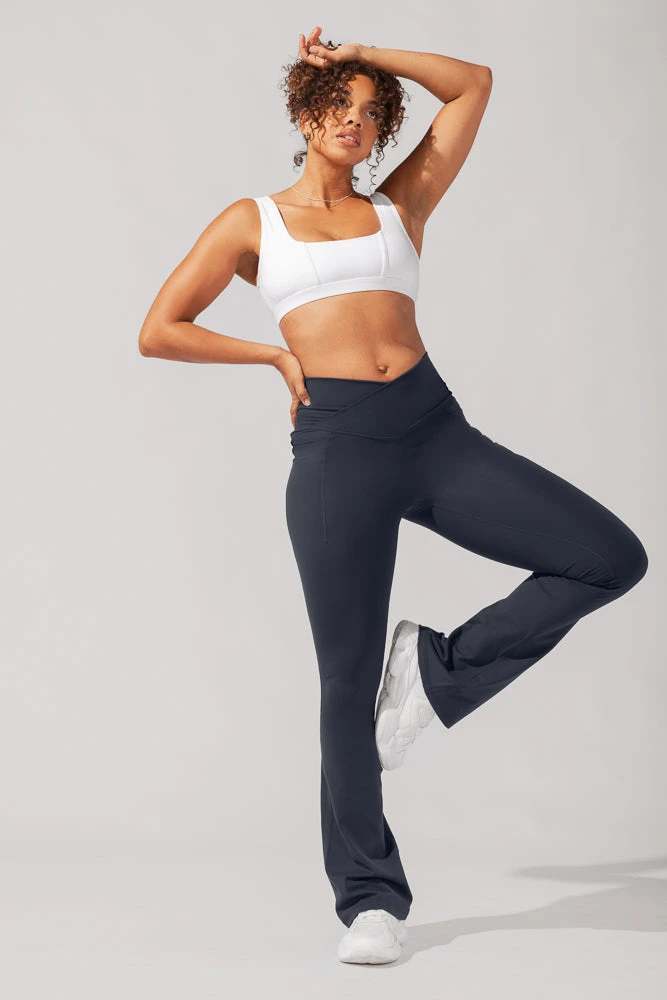 Crisscross HourglassĀ® Flared Leggings With Pockets - Smoky Navy - Image 2