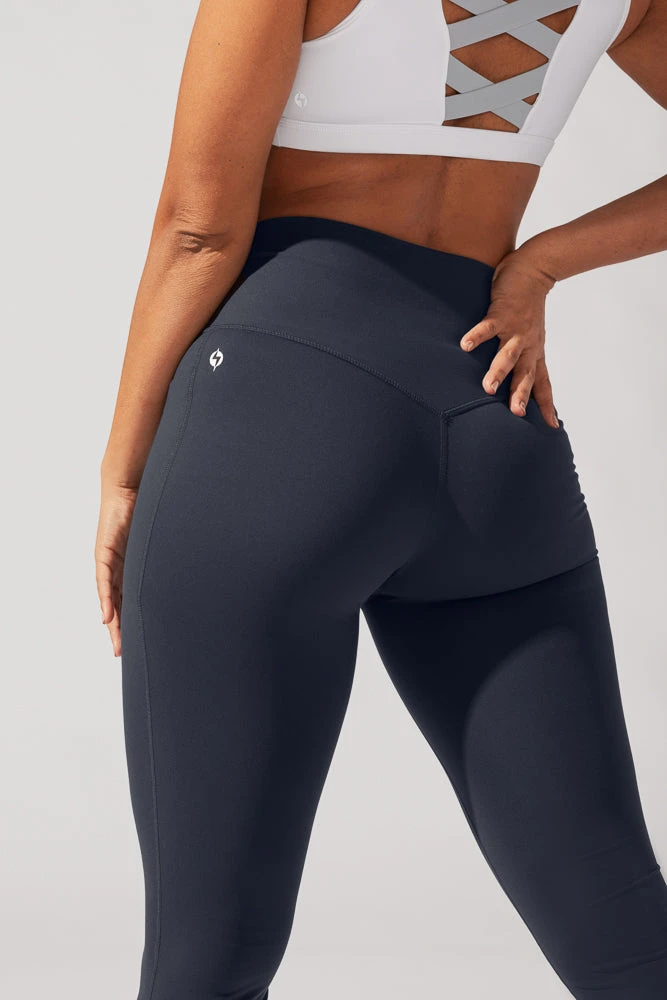 Crisscross HourglassĀ® Flared Leggings With Pockets - Smoky Navy - Image 9