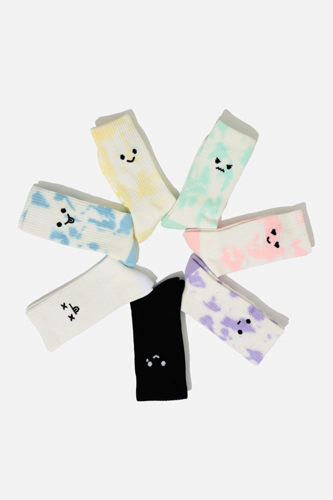 Happy Cry Face Mid-Calf Gym Socks - Black - Image 5