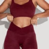 Crisscross Hourglass® Seamless Midi Shorts - Garnet