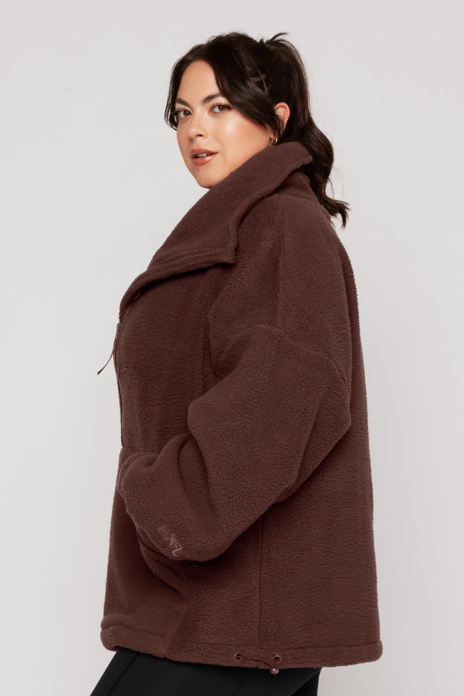 Big Hug Fleece Half Zip Sweater - Chocolate - Image 7