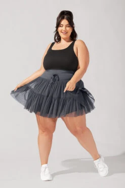 Pirouette Tiered Skort - Smoky Grey