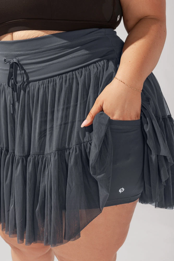 Pirouette Tiered Skort - Smoky Grey - Image 2