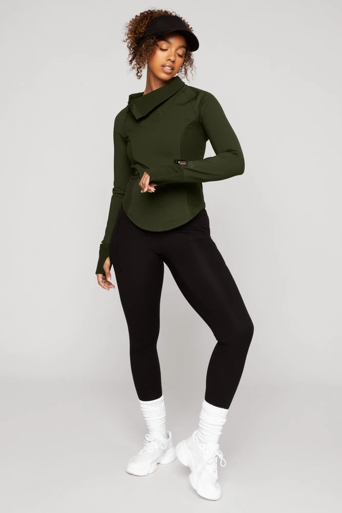 Chasing Pavements Mockneck Pullover - Evergreen - Image 4