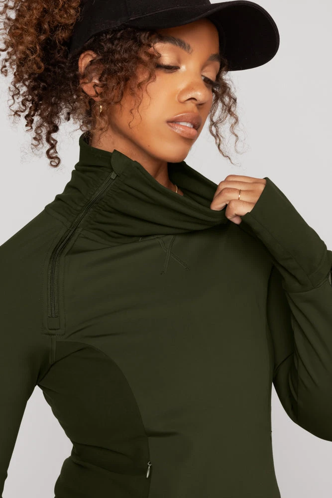 Chasing Pavements Mockneck Pullover - Evergreen - Image 7