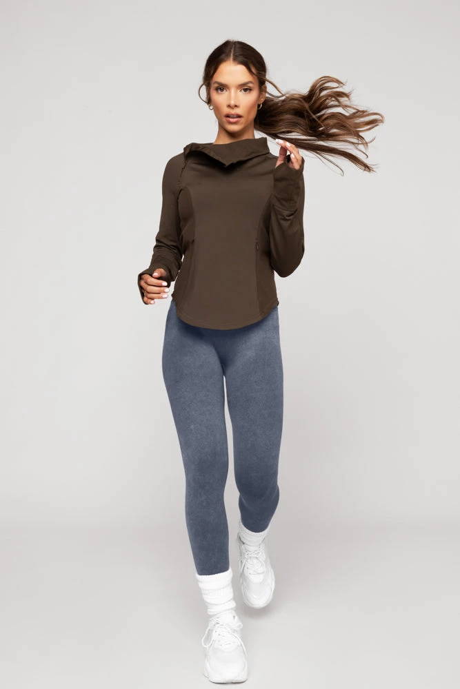 Chasing Pavements Mockneck Pullover - Dark Brown - Image 6