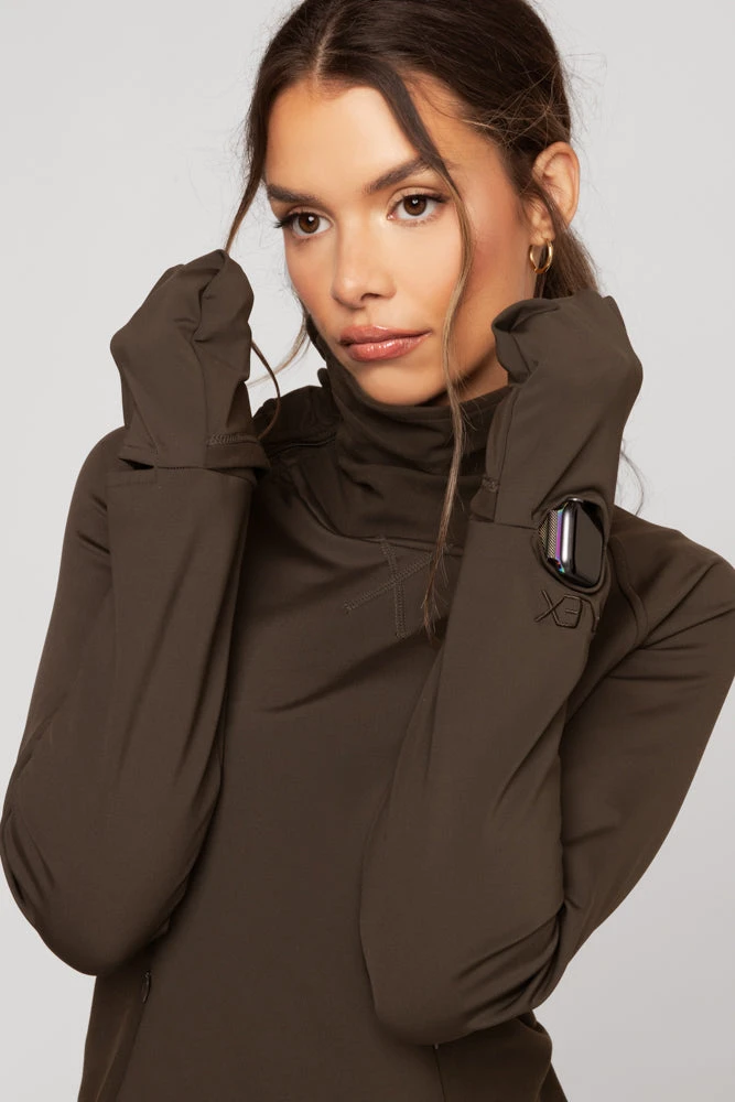 Chasing Pavements Mockneck Pullover - Dark Brown - Image 8