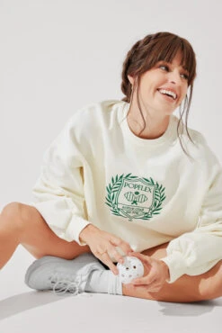 Popflex Active Club Cloud Crewneck Sweater - Cream