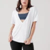 Daring Deep V Tee - White