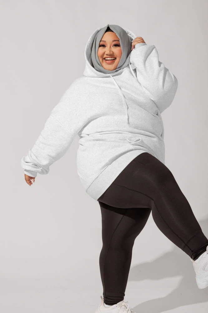 Long Cloud Hoodie - Light Heather Grey - Image 7