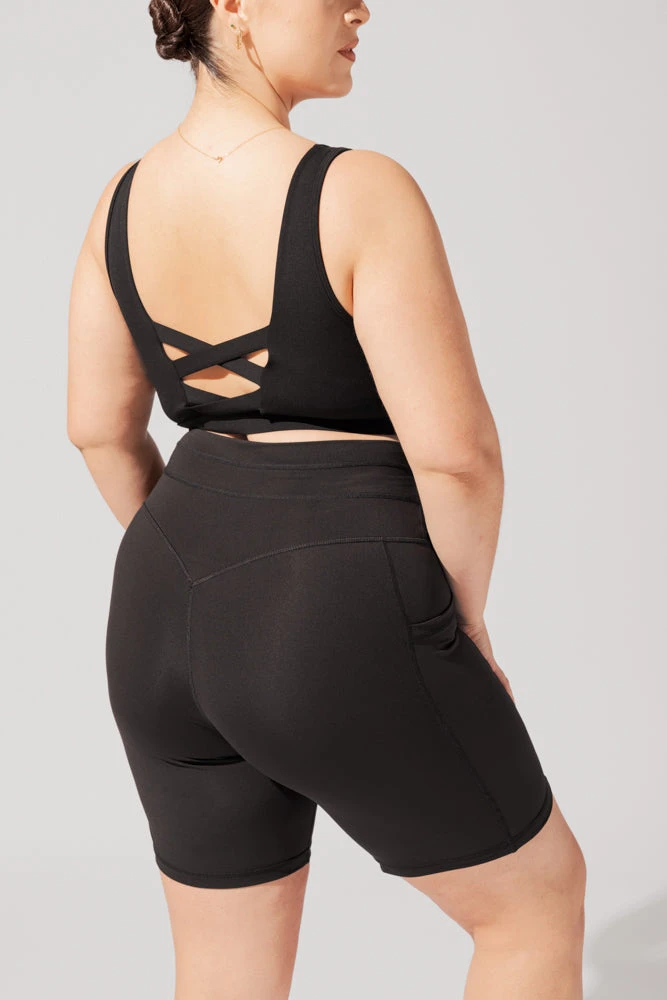 Cargo Biker Short With Pockets (Pet Hair Resistant) - Black - Image 6