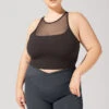Celeste Mesh Crop Bralette - Black