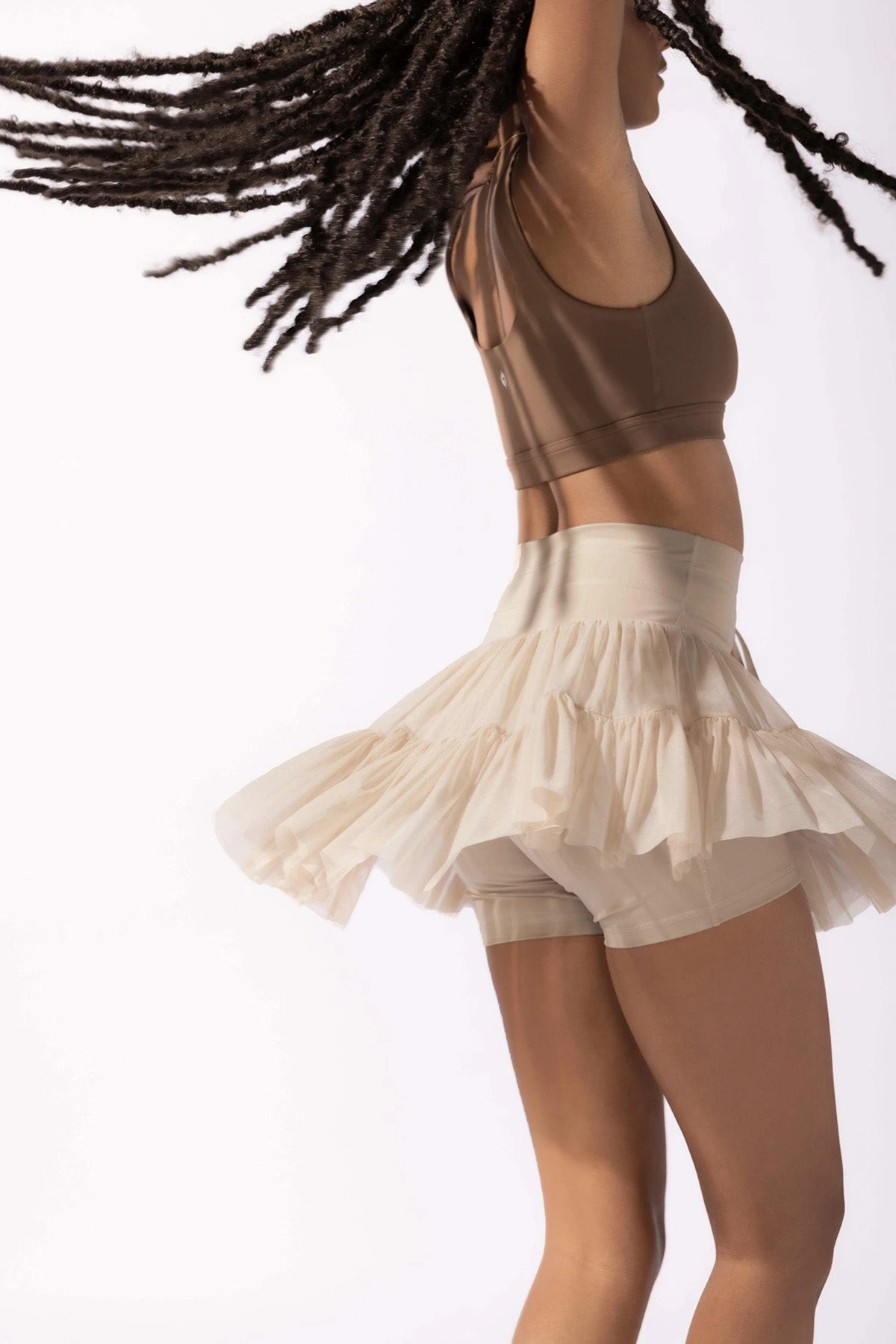 Pirouette Tiered Skort - Café Au Lait - Image 4