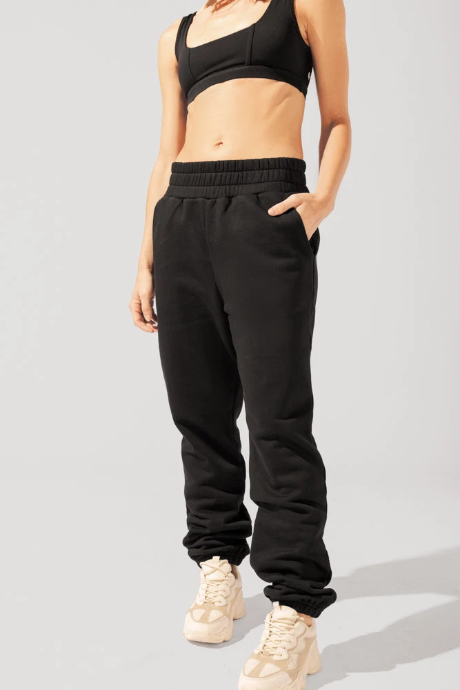 Cloud Rollover Sweatpant - Black - Image 4