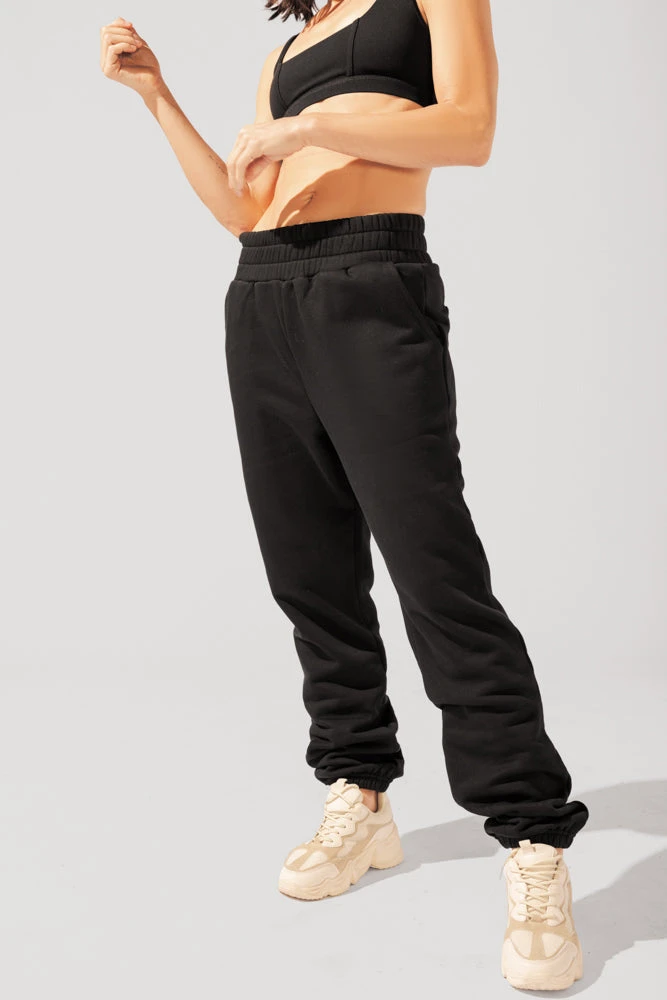 Cloud Rollover Sweatpant - Black - Image 7