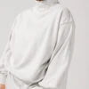Ooey Gooey Mockneck Sweatshirt With Pockets - Light Heather Grey