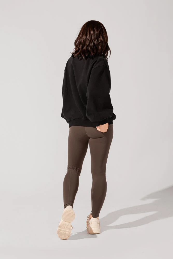 Ooey Gooey Mockneck Sweatshirt With Pockets - Black - Image 6