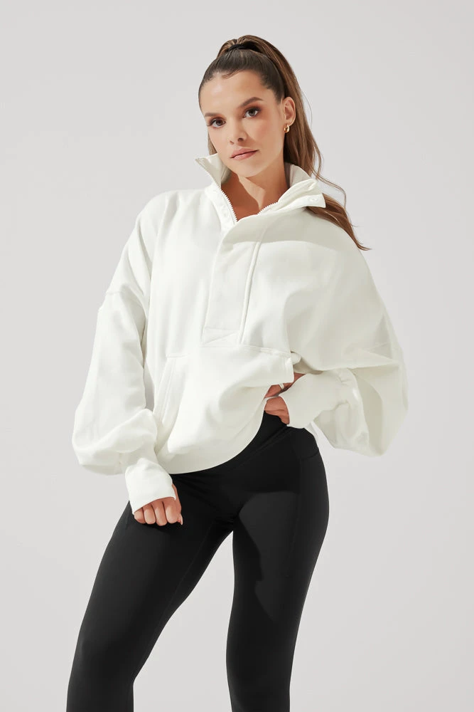 Ooey Gooey Half Zip Sweater - Almond Milk - Image 2