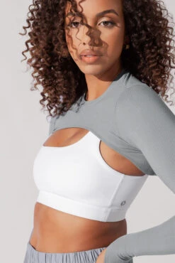 Relevé Ribbed Shrug - Indigo Teal