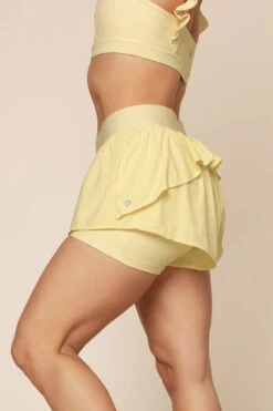 On The Run Ruffle Short - Buttercream