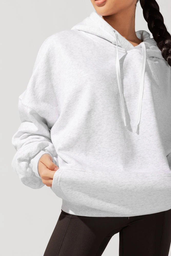 Long Cloud Hoodie - Light Heather Grey - Image 6