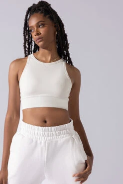 Sweat Sesh Crop Top - Cream