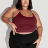 What's The Scoop Seamless Crop Tank - Garnet