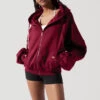 Zip Cloud Hoodie - Crimson